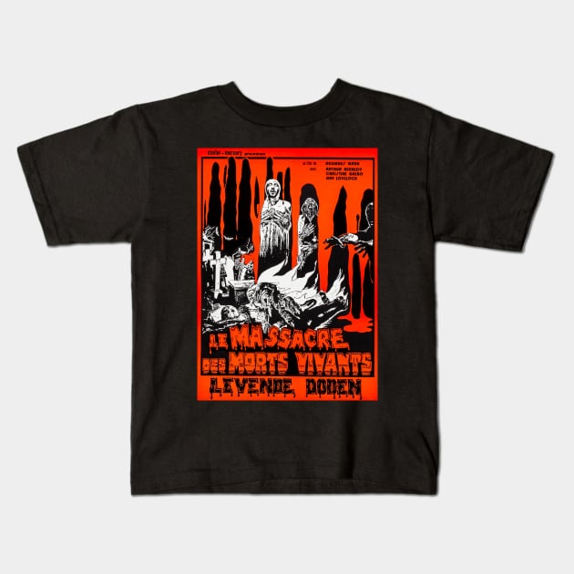 Le Massacre Des Morts Vivants (1974) Let Sleeping Corpses Lie Kids T-Shirt by SHOP.DEADPIT.COM 